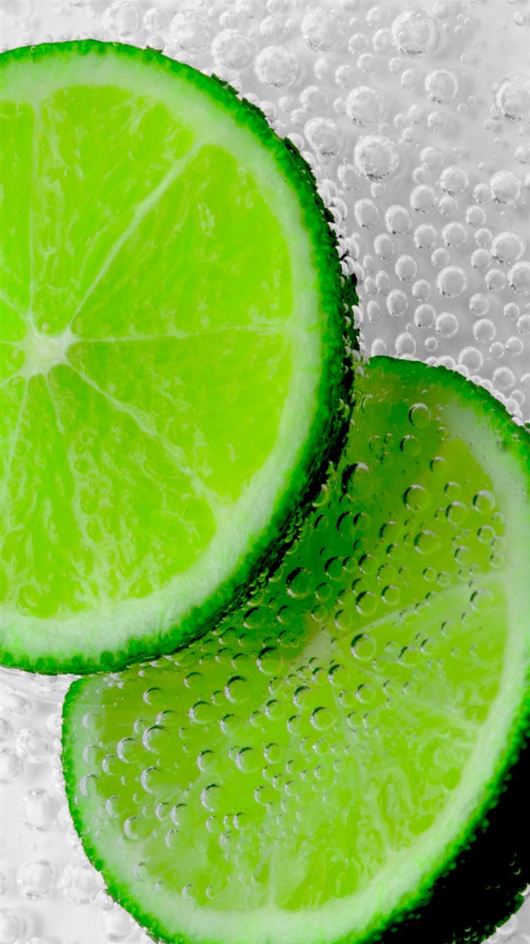 Lemon Lime Slices Bubbles iPhone 8 Wallpaper Free Download