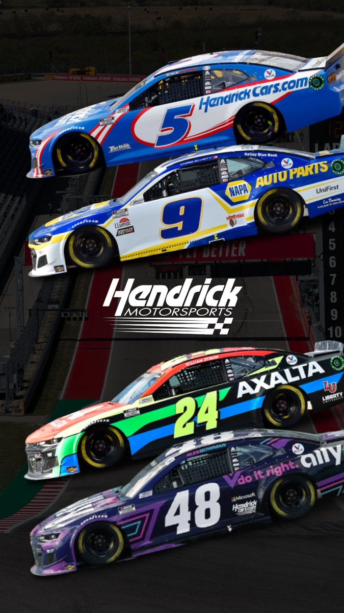 NASCARIndyCar48's tweet - #WallpaperWednesday Got some awesome wallpaper for you guys! First up we have Hendrick Motorsports 2021 wallpaper! I made a mobile one as well as a desktop wallpaper with all