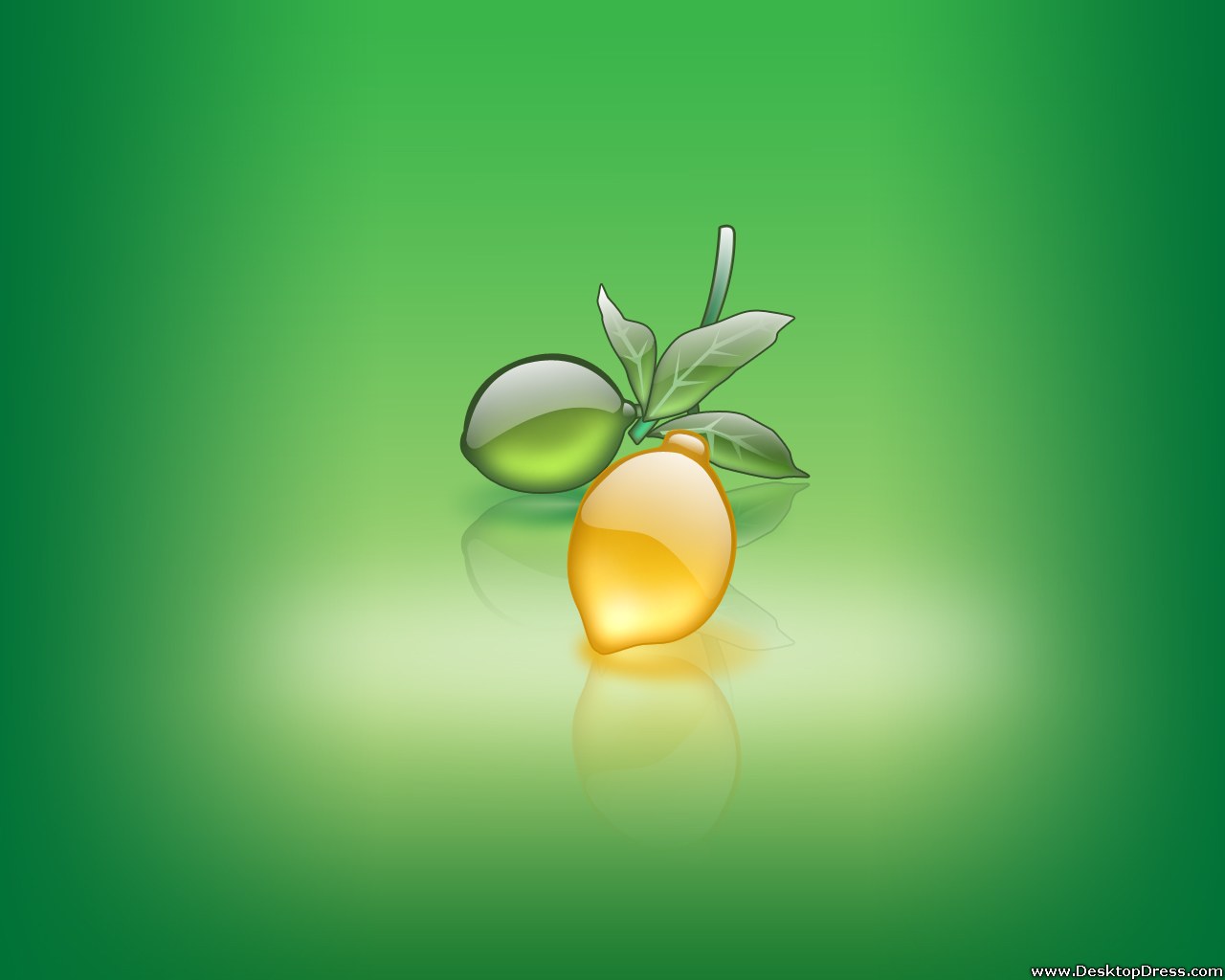 Desktop Wallpaper 3D Background Lemon in Green Background