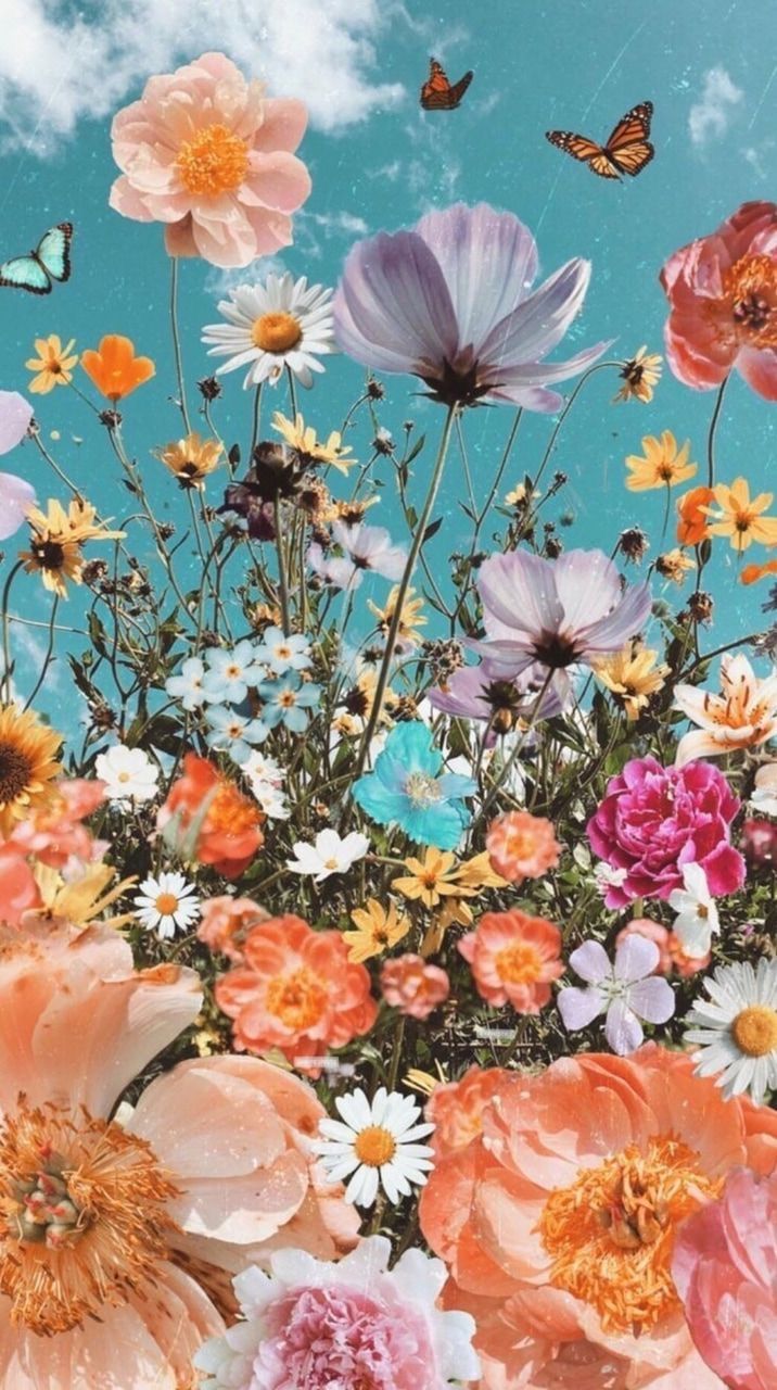 Aesthetic Cute Pretty Wallpaper iPhone Apple iPad Lockscreen Background Flowers. Poster bunga, Lukisan kaktus, Poster abstrak