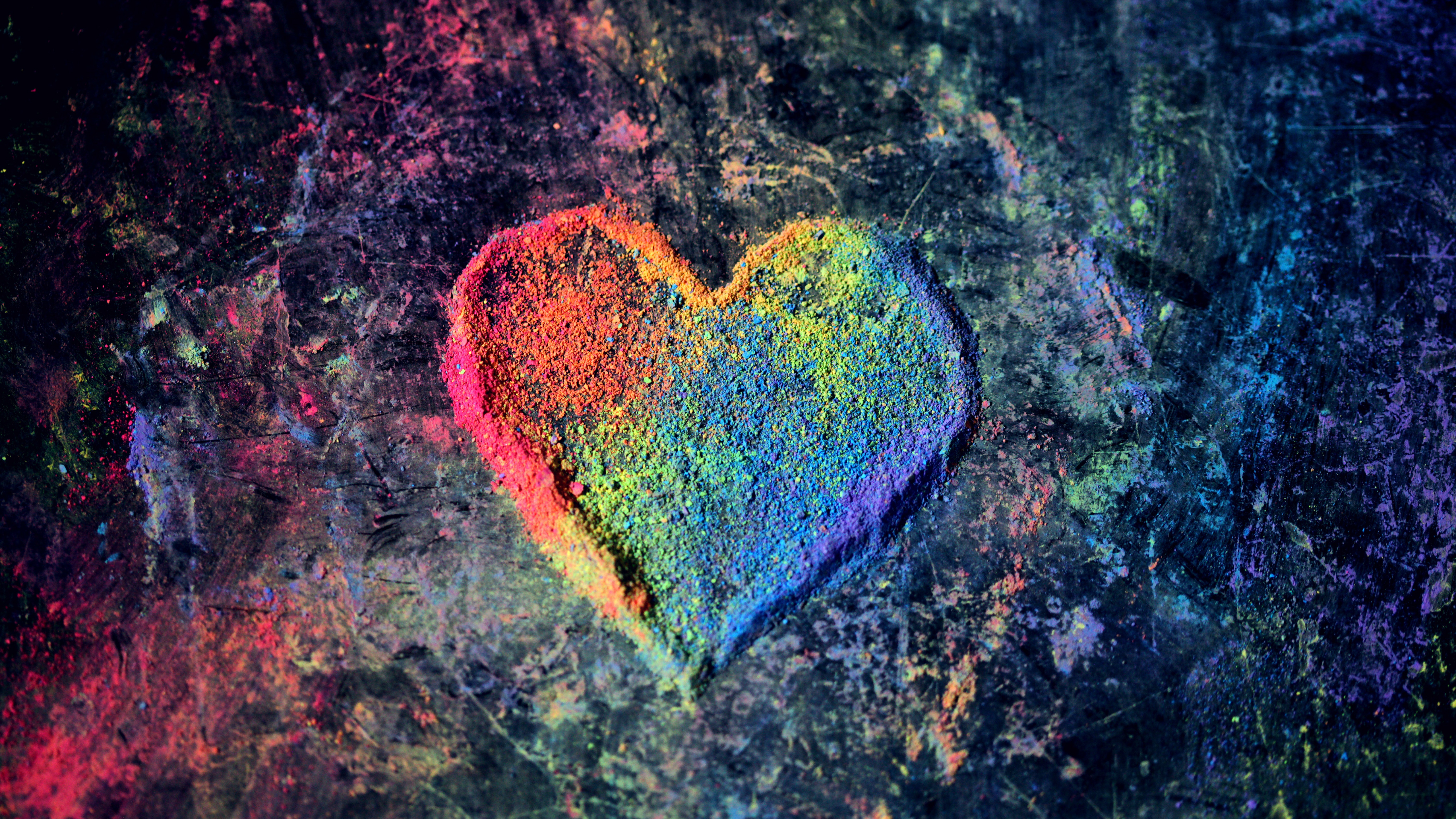Colorful Valentine Love Heart 4K 5K Wallpaper