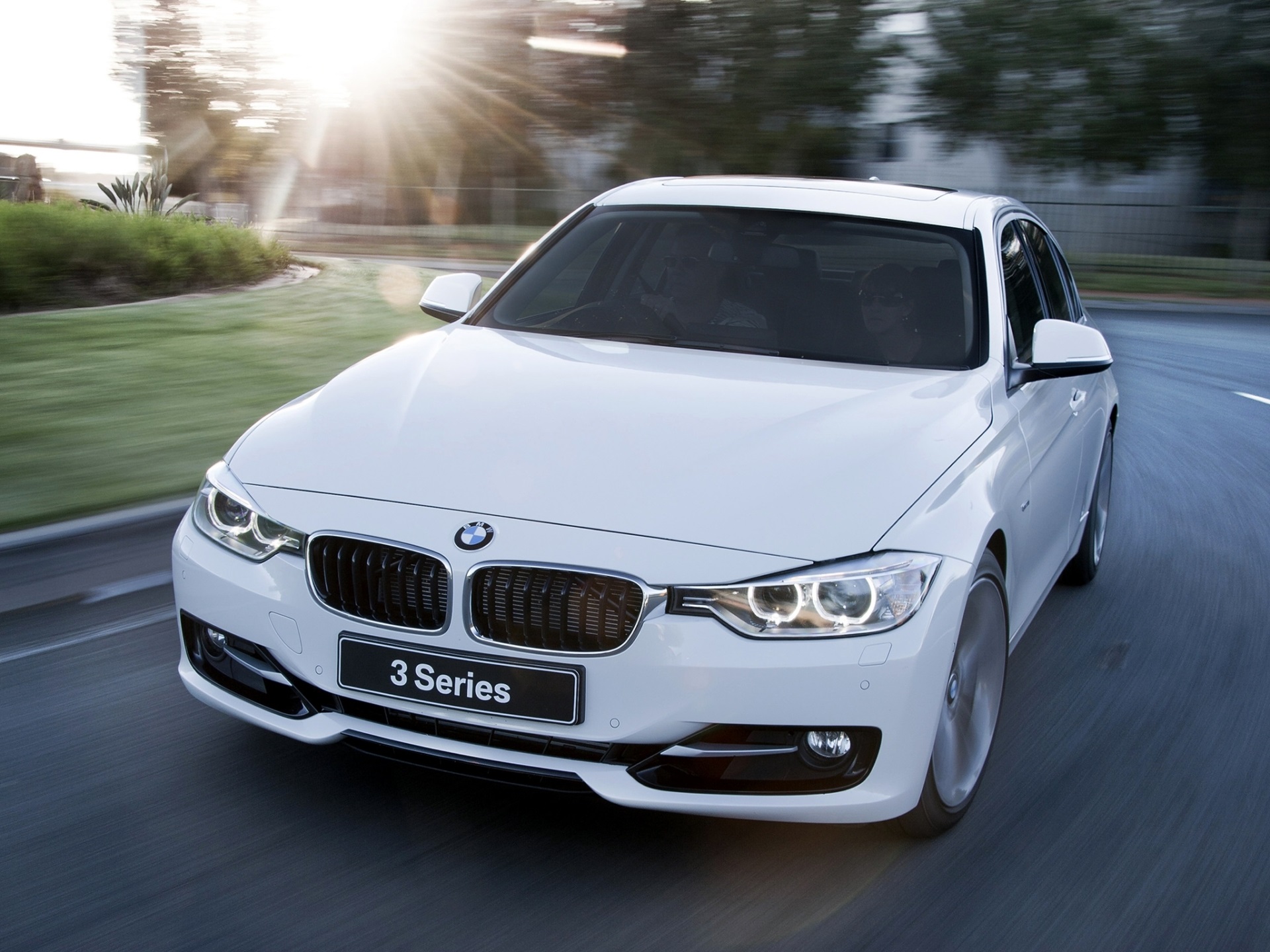 Wallpaper BMW 328i white car at road 1920x1440 HD Picture, Image
