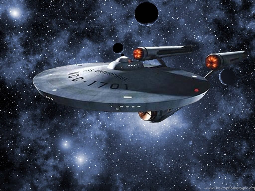 USS Enterprise NCC 1701 Flying In The Universe In Star Trek. Desktop Background