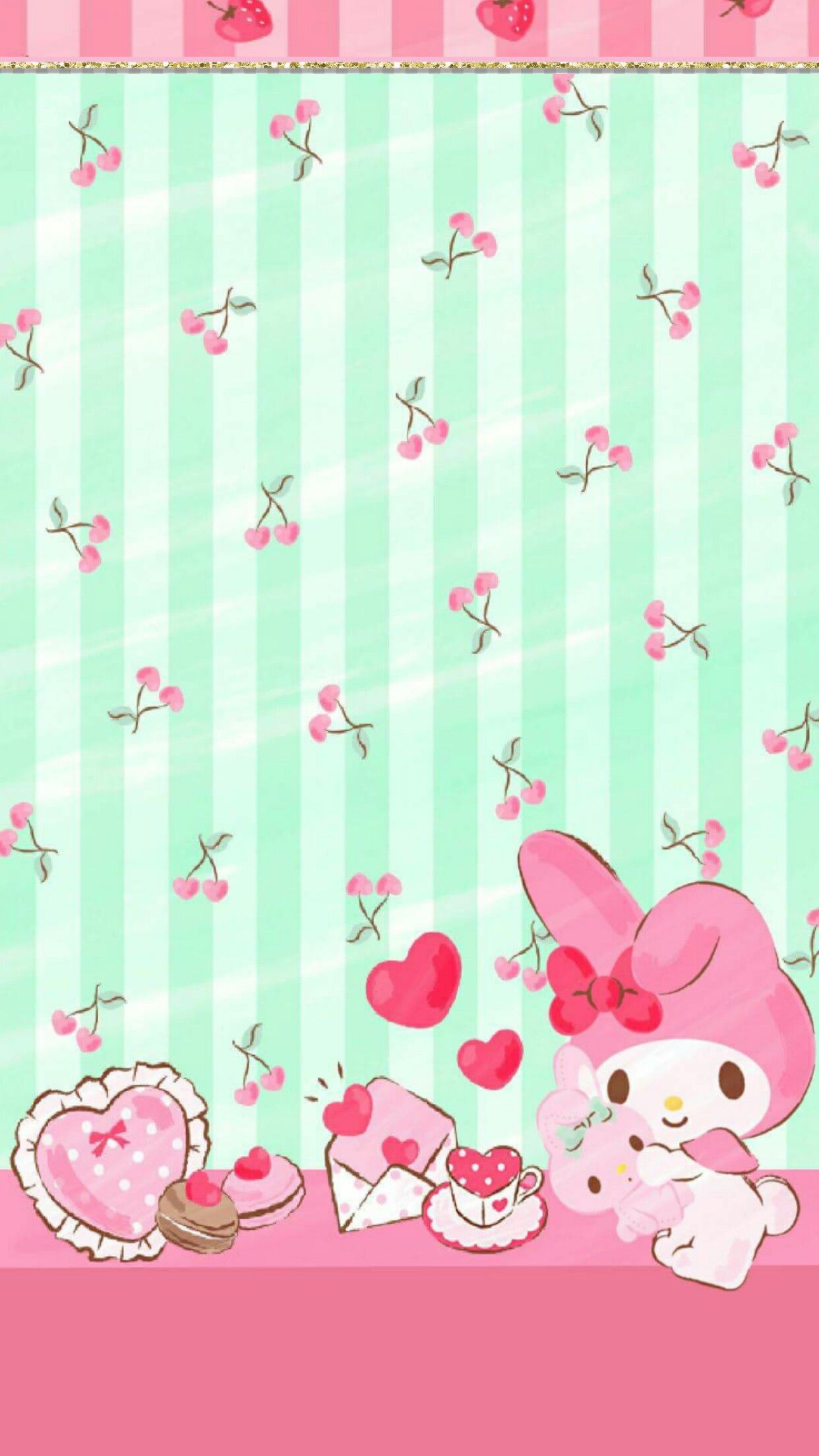 iPhone Wall: Valentine's Day tjn. My melody wallpaper, Sanrio wallpaper, Hello kitty wallpaper