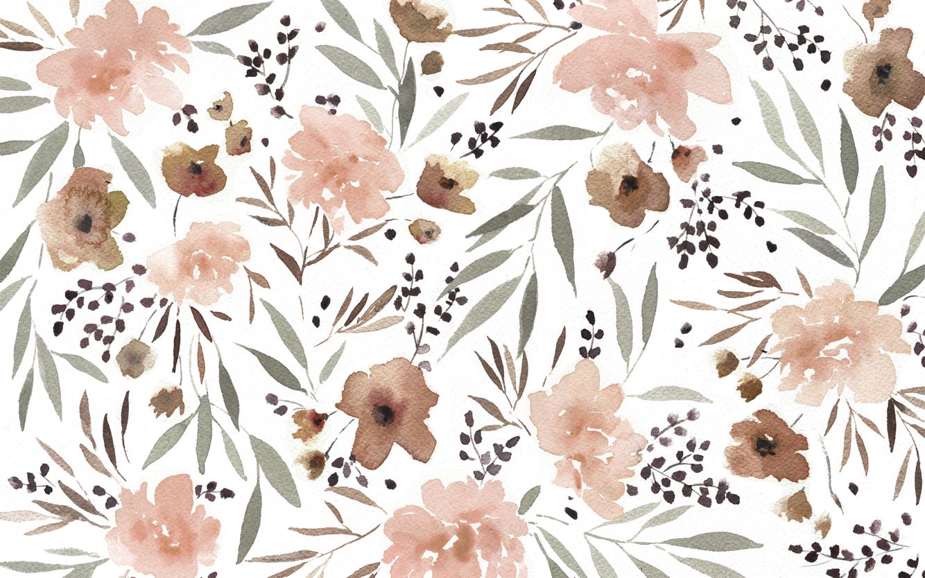 Free download Blush pink taupe watercolour floral botanical desktop background [1334x834] for your Desktop, Mobile & Tablet. Explore Desktop Background Flowers. Spring Flowers Wallpaper, Flower Image Wallpaper