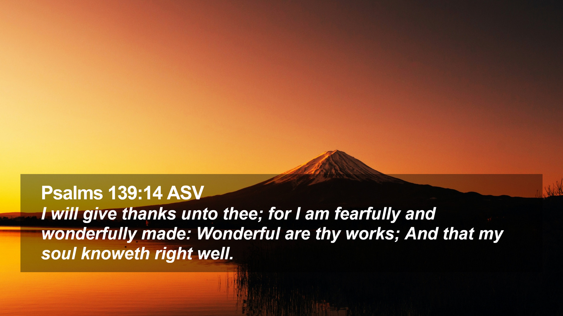 Psalms 139:14 ASV Desktop Wallpaper will give thanks unto thee; for I am fearfully