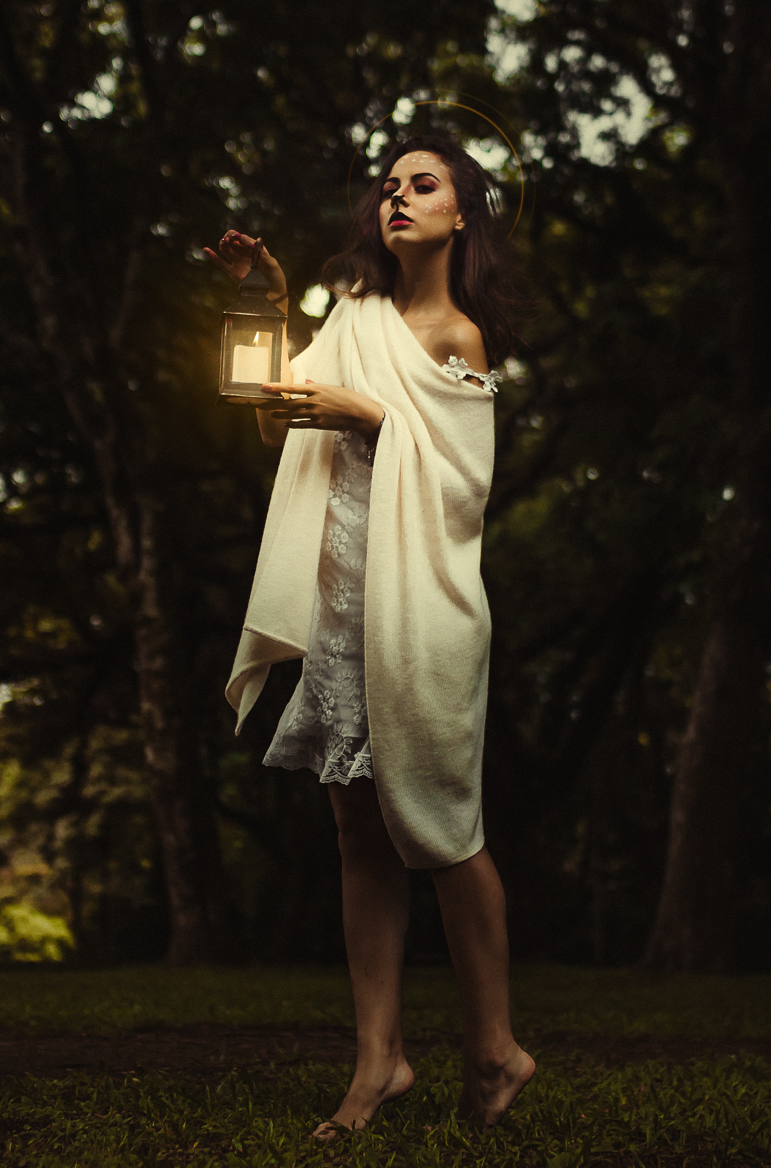 Woman Holding Candle Lantern · Free