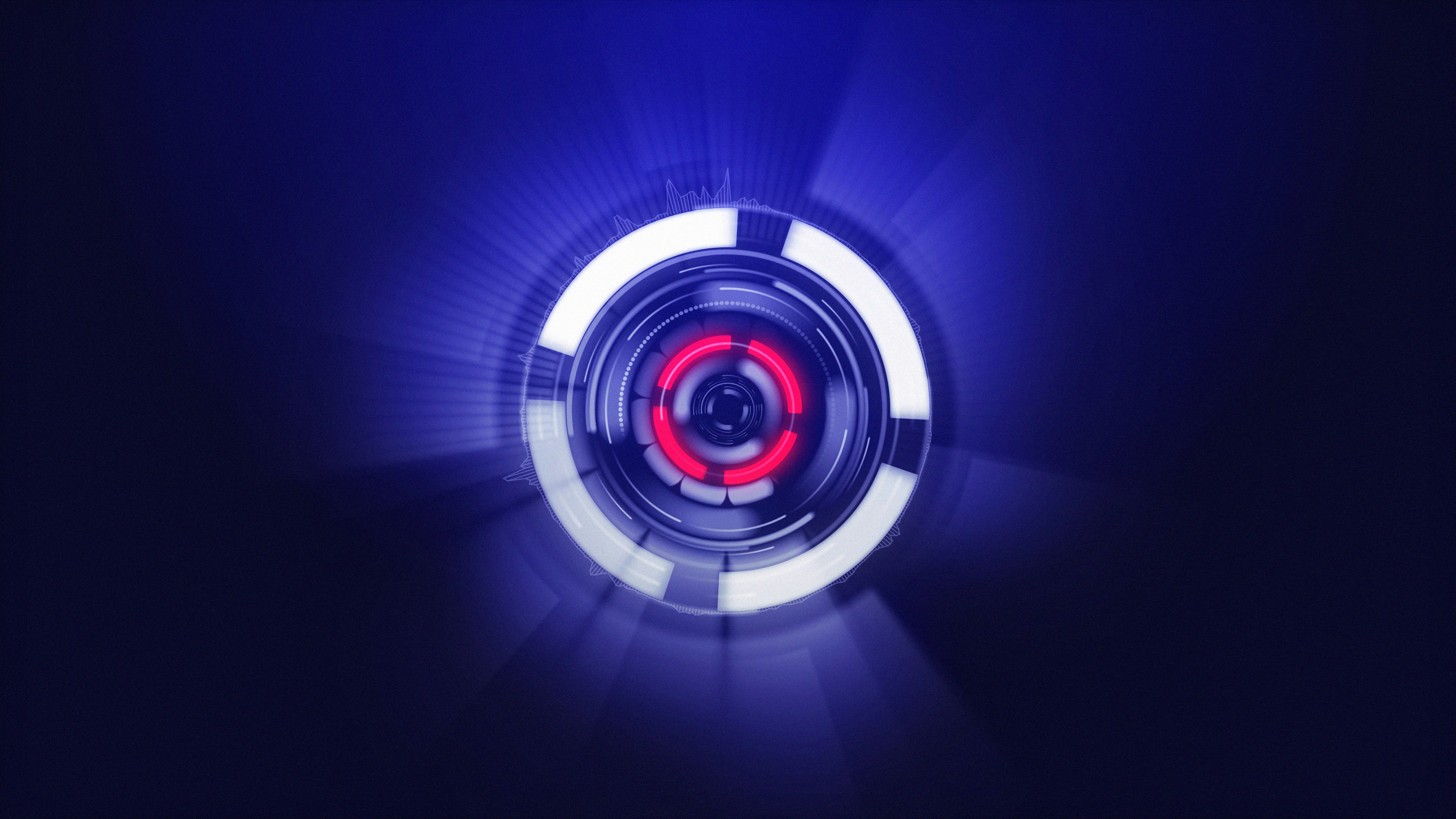 Wallpaper 4k Neon Sphere Red Blue Purple Wallpaper