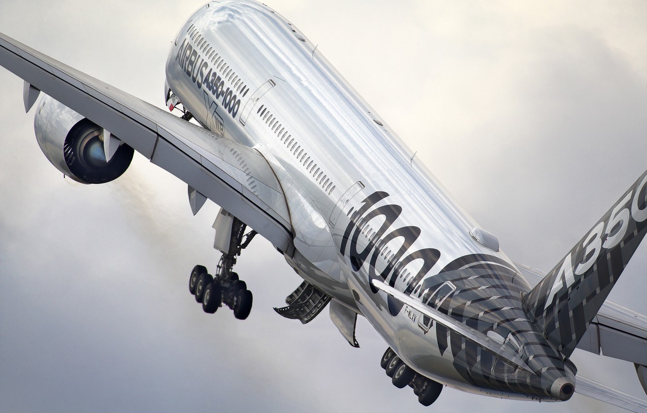 Wallpaper The Plane, Liner, Engine, Airbus, Chassis, A Passenger Plane, Airbus A350 XWB, Airbus A350 1000 Image For Desktop, Section авиация