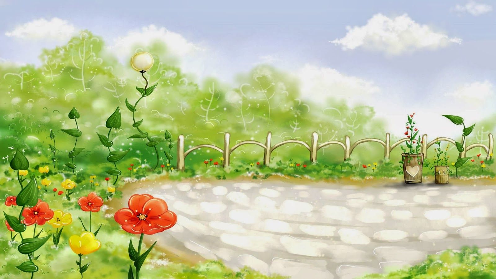 flower garden cartoon