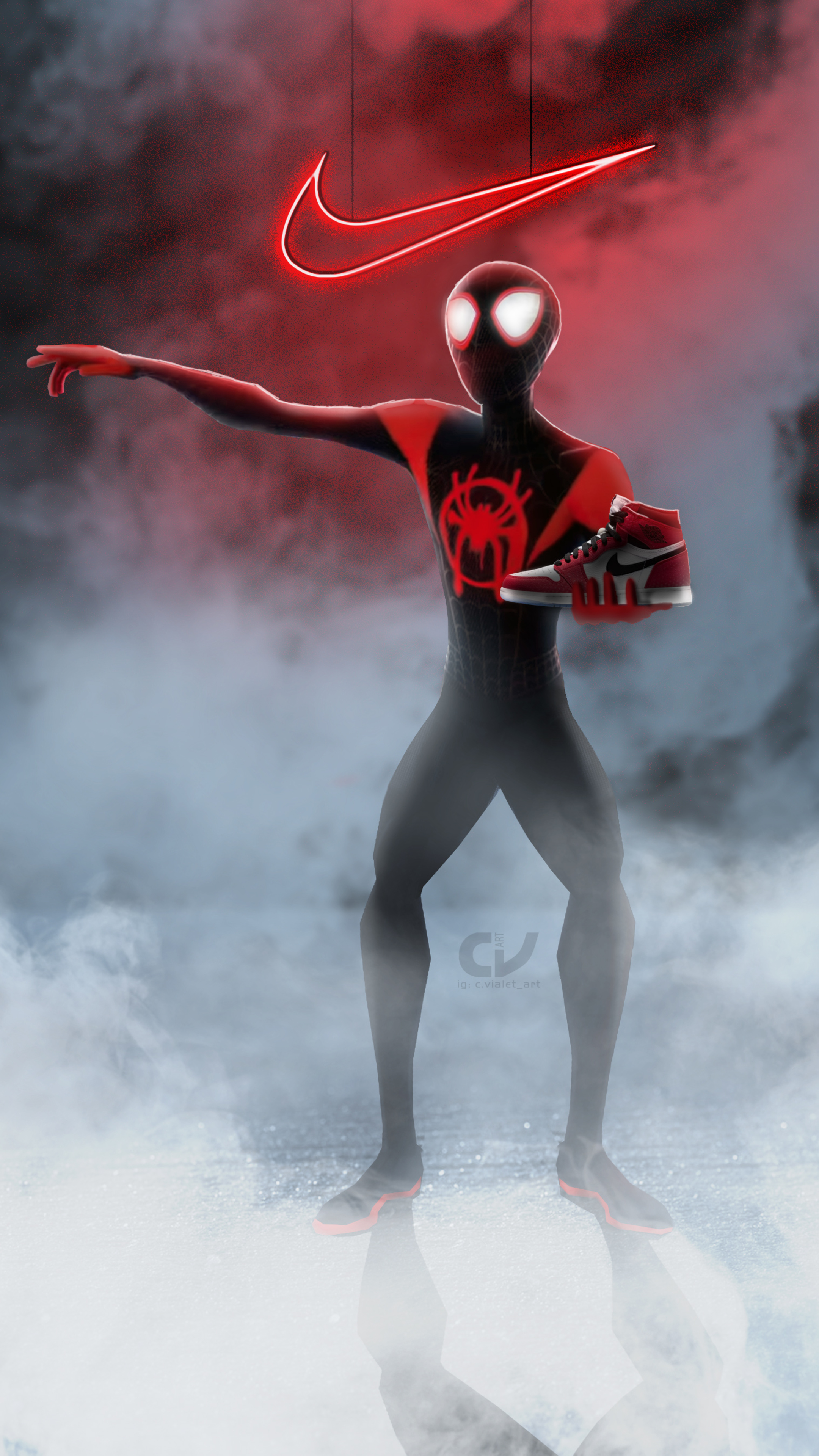 1600x900 Spiderman Miles Morales Nike Air Jordan Wallpaper