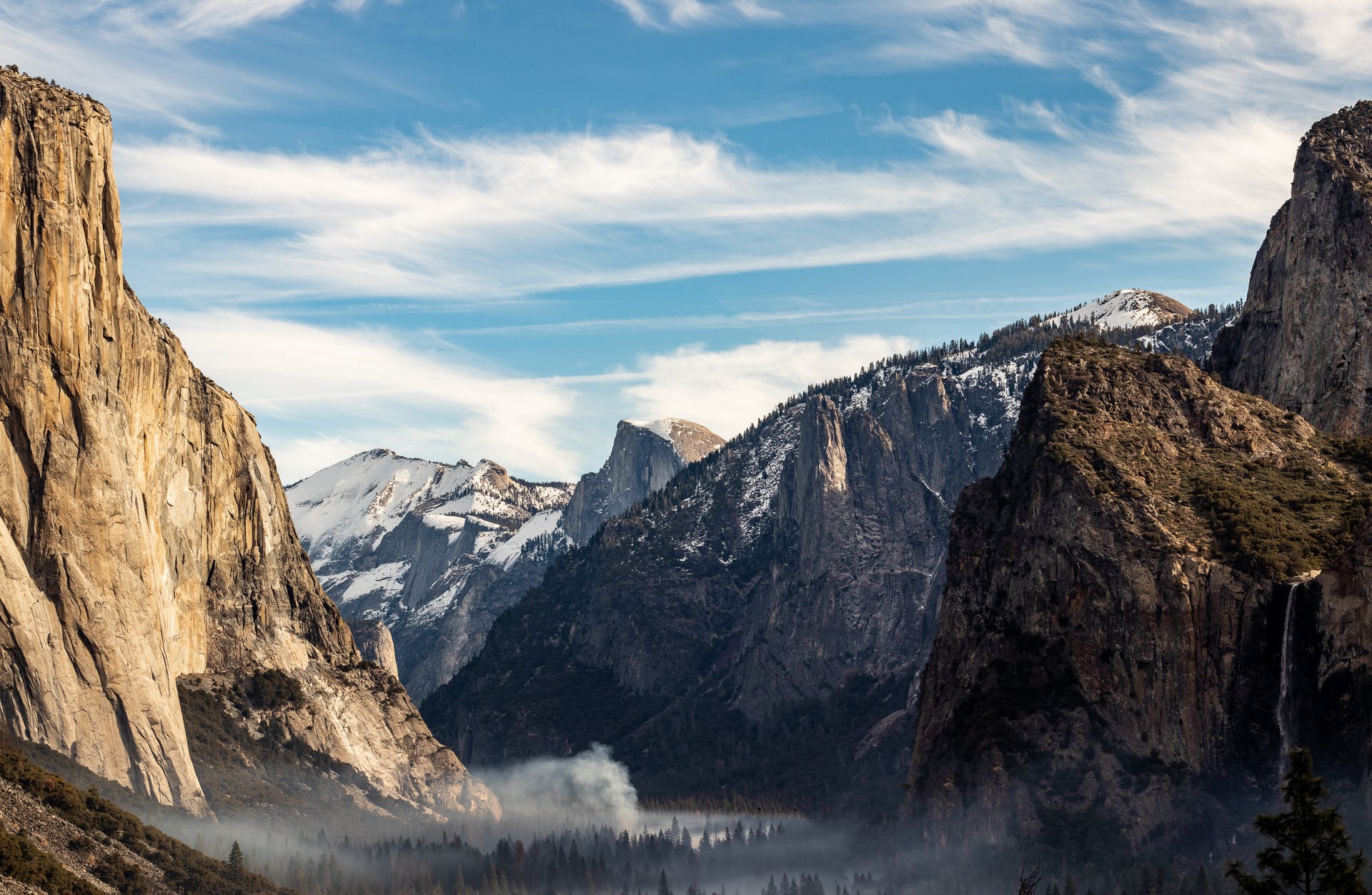 El Capitan Half Dome National Park Landscape Waterfall Yosemite Nature