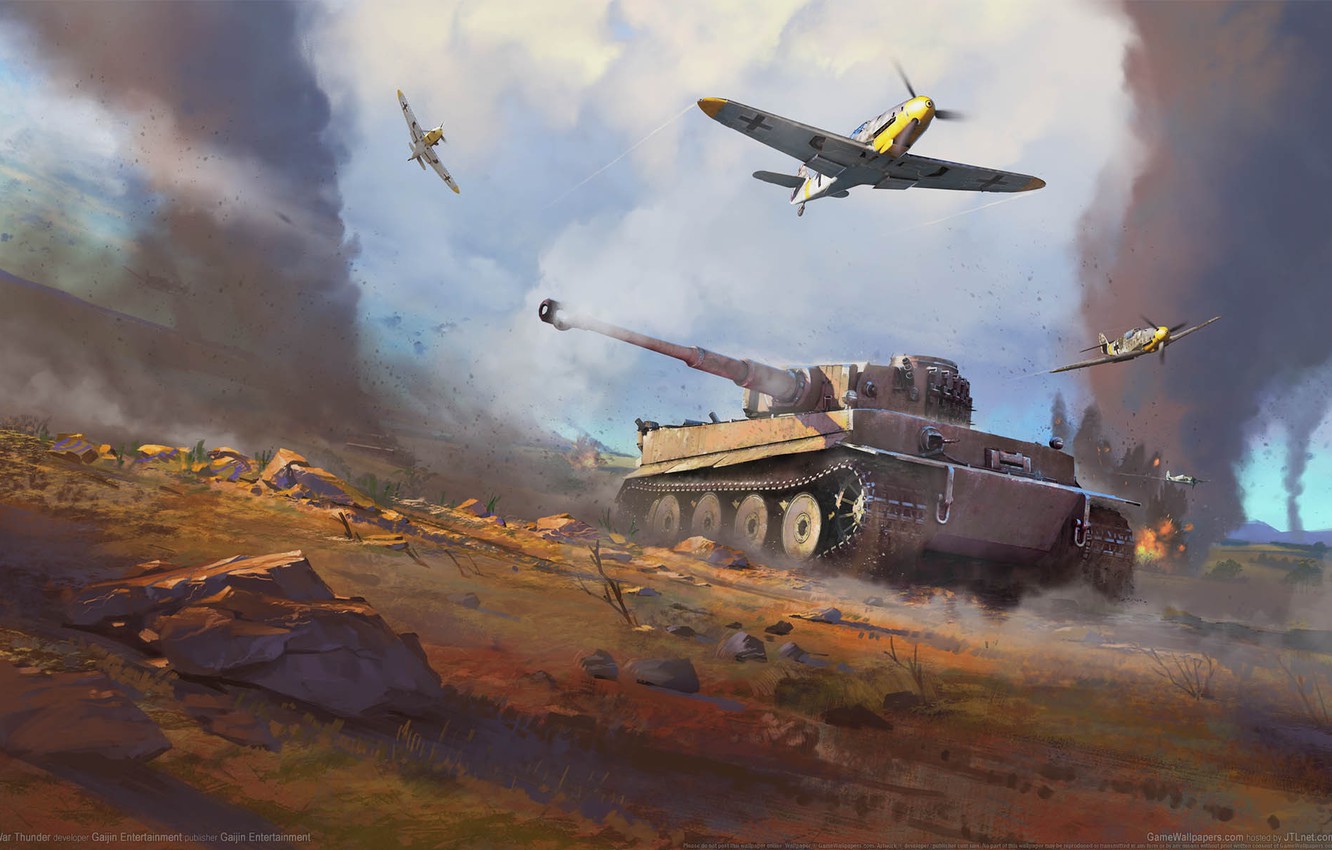 Wallpaper tanks, aircraft, game wallpaper, The second World war, WW2, War Thunder image for desktop, section игры