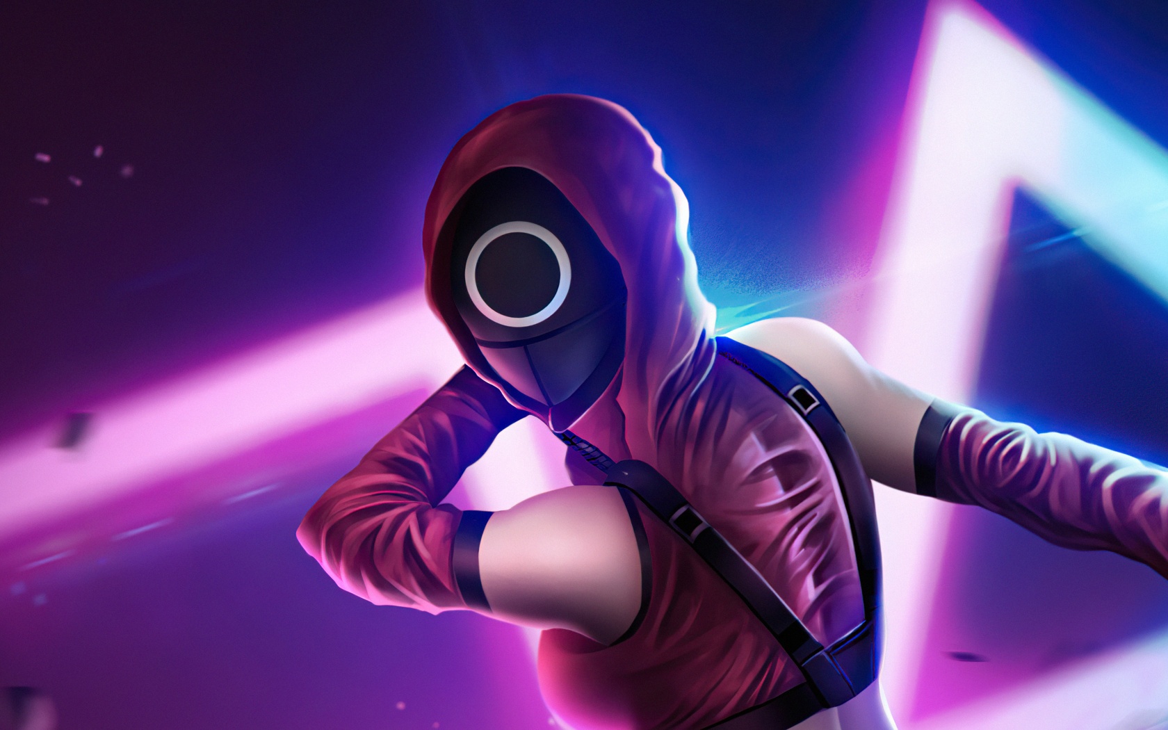 Squid Game Wallpaper 4K, Fan Art, Neon, 2021 Series, Movies