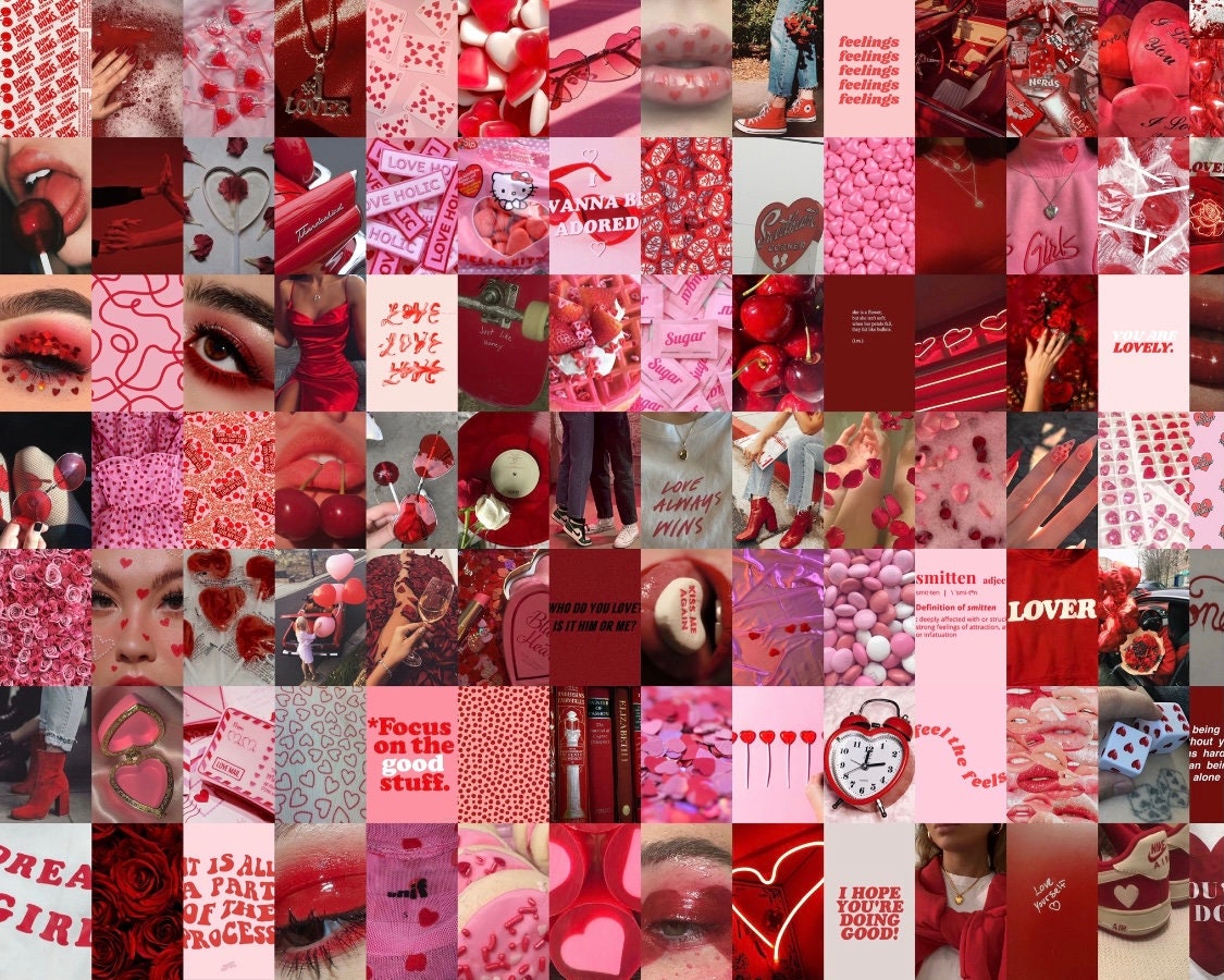 Lovecore Wall Collage Kit Valentines Day Collage Kit Red