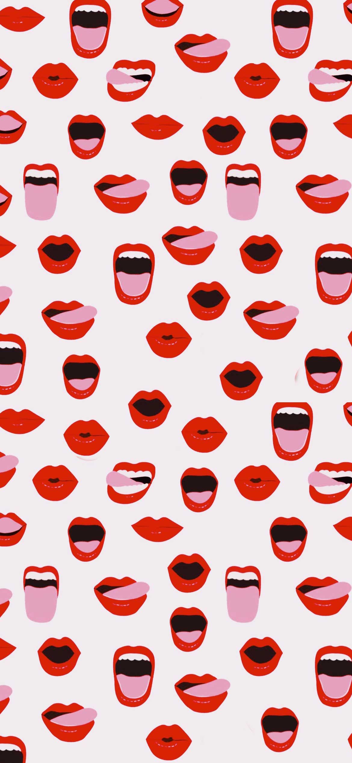 Red Lips Valentine's day wallpaper Wallpaper