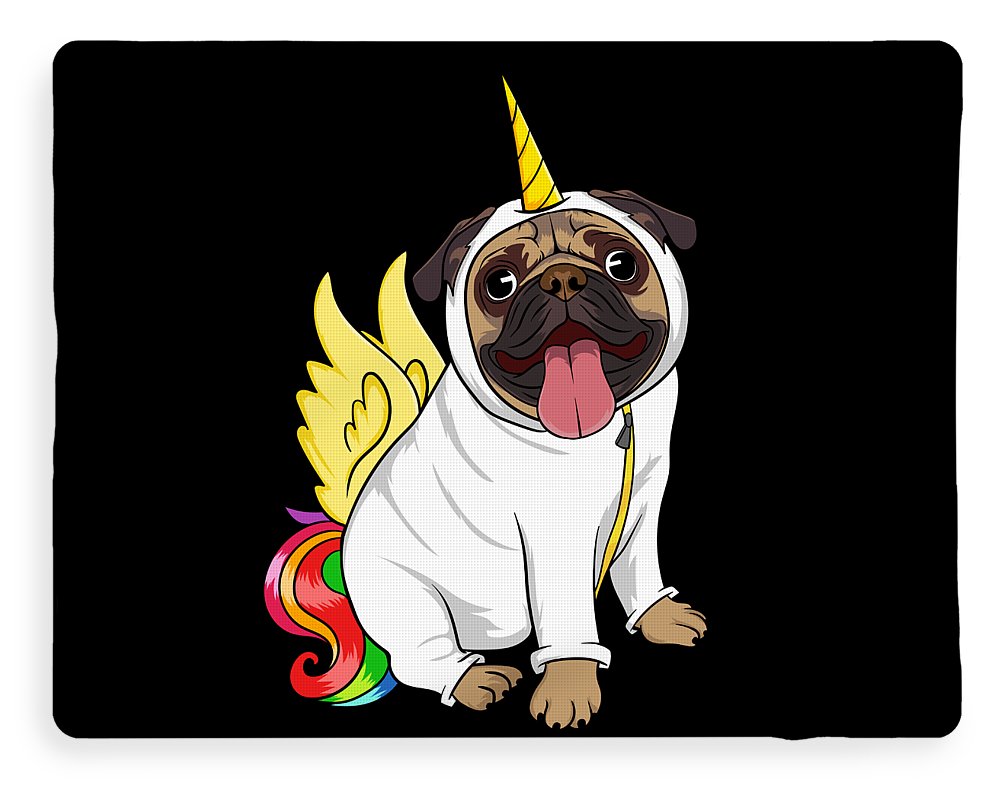 Unipug Pug Unicorn Certified Dog Lover Heres a cute tshirt design Pug Dog Lover Owners Fleece Blanket