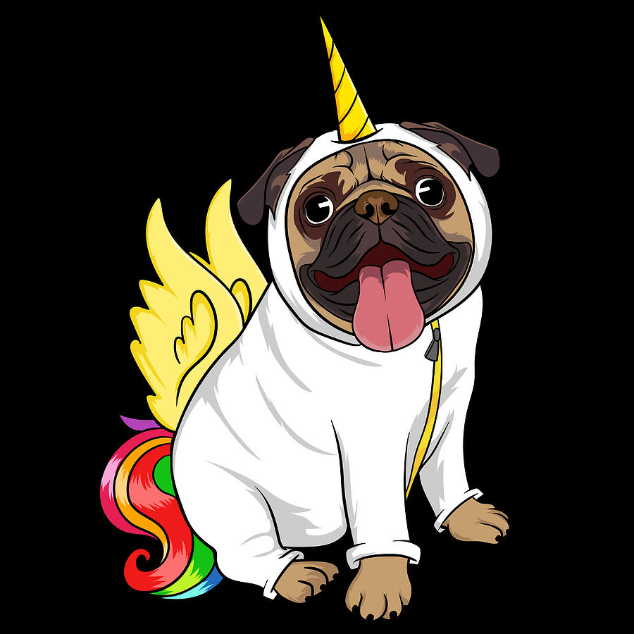 Unipug Pug Unicorn Certified Dog Lover Heres a cute tshirt design Pug Dog Lover Owners Mixed Media