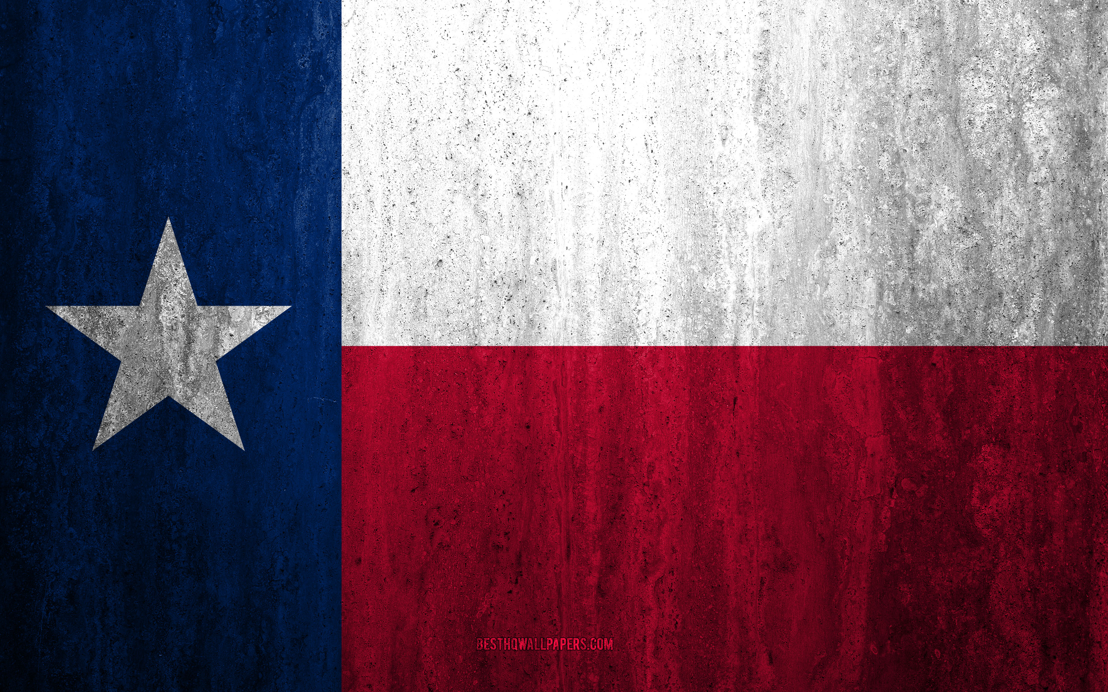 Download wallpaper Flag of Texas, 4k, stone background, American state, grunge flag, Texas flag, USA, grunge art, Texas, flags of US states for desktop with resolution 3840x2400. High Quality HD picture wallpaper