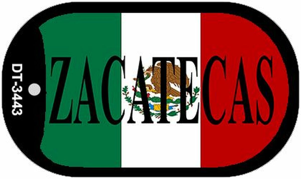 Zacatecas Mexico Flag Dog Tag Kit 2 Metal Novelty Necklace