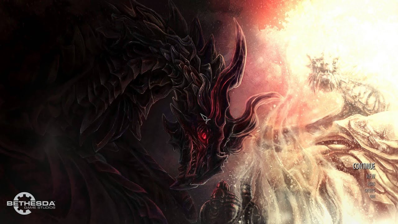 Skyrim: Custom Main Menu Background (Paarthurnax)