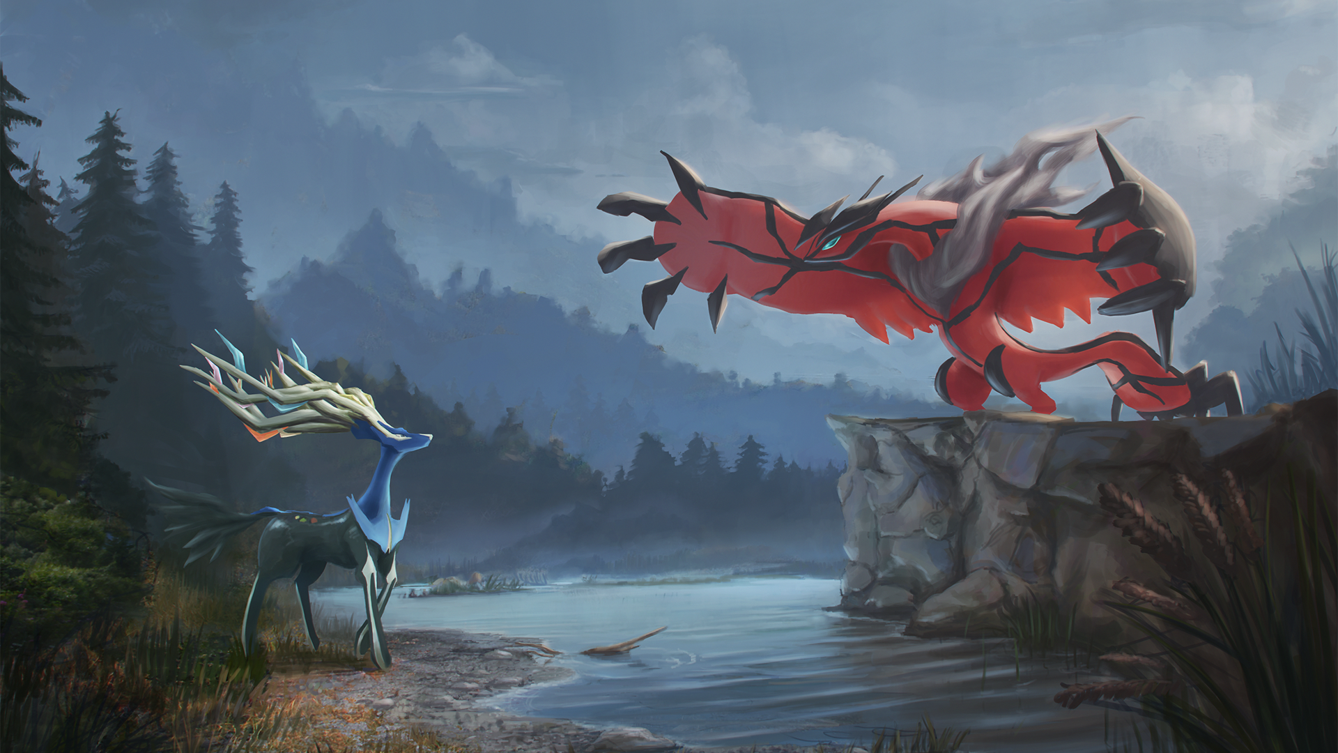 Yveltal, Xerneas and Legendary Pokémon HD Wallpaper