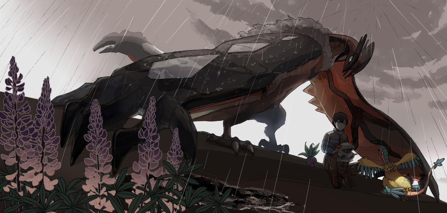 archeops boots flowers hudemamemomo larvesta oddish pokemon rain short hair water yveltal. konachan.com.com Anime Wallpaper