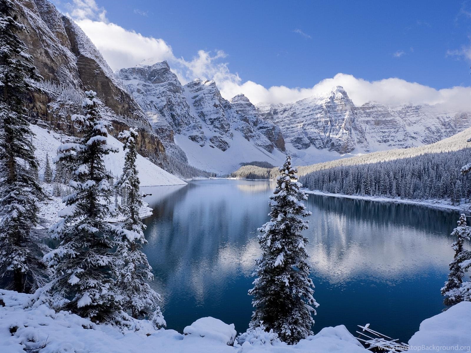 Winter Mountain Lake Scenes for Desktop Desktop Background
