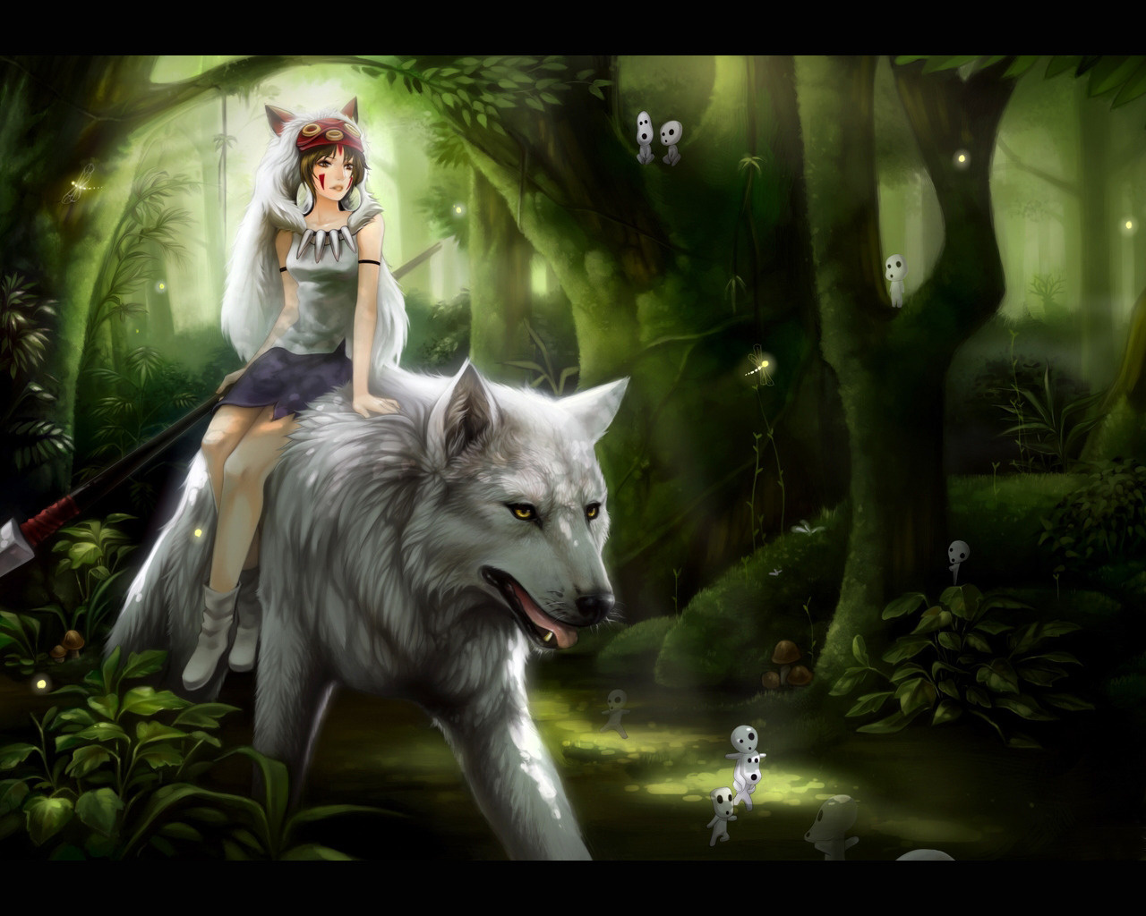 anima wolf with person