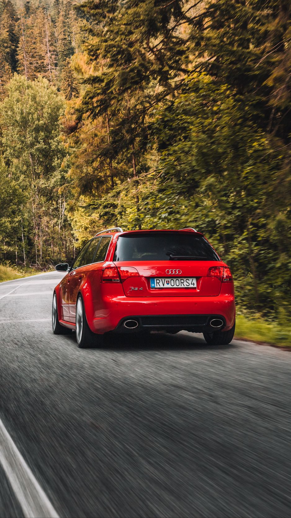 Download Wallpaper 938x1668 Audi Rs4 Audi, Car, Rear View, Traffic, Road Iphone 8 7 6s 6 For Parallax HD Background