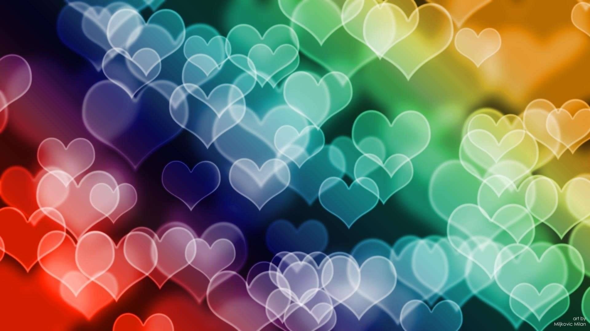 Rainbow heart glitter HD phone wallpaper  Peakpx