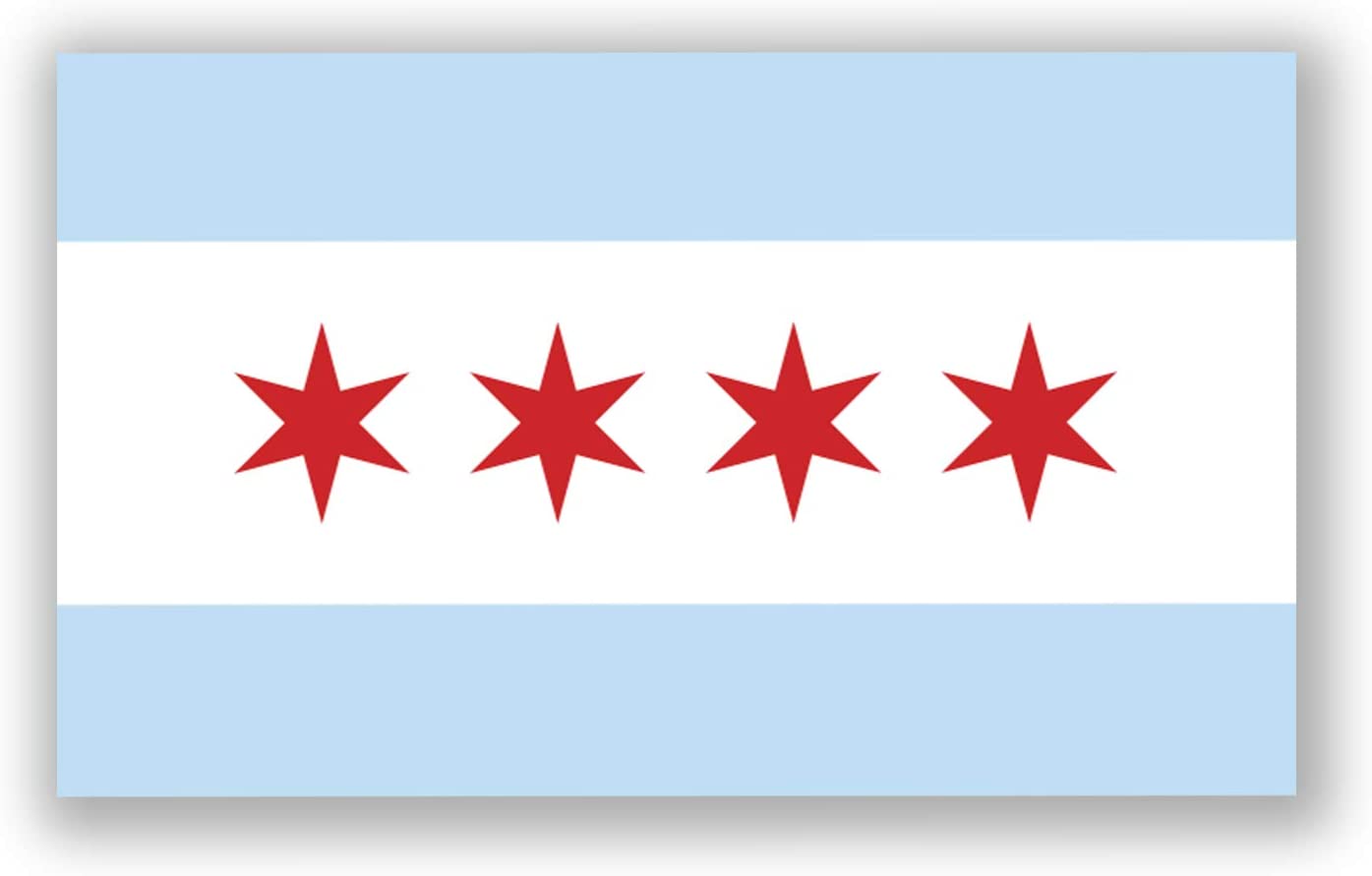 2 Pack Chicago City Flag Decal Sticker Inches By 3 Inches. Premium Quality Vinyl