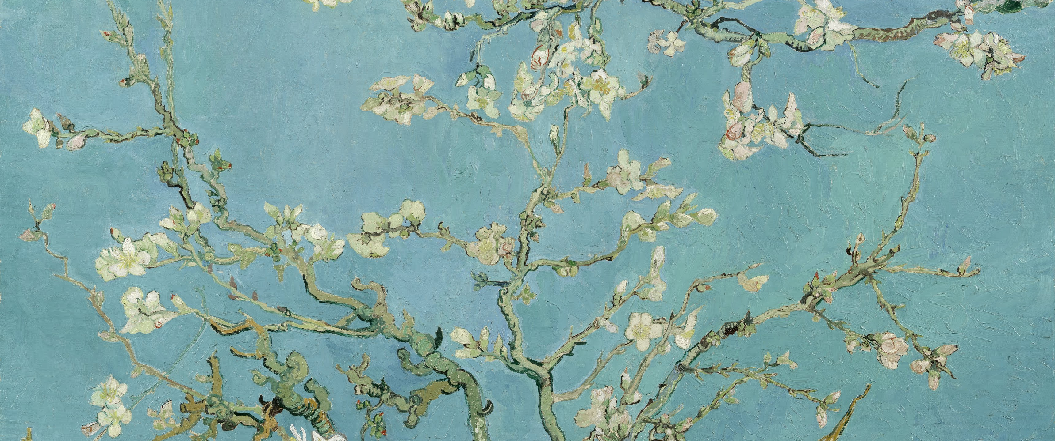 Картина Ван Гога цветы на голубом фоне