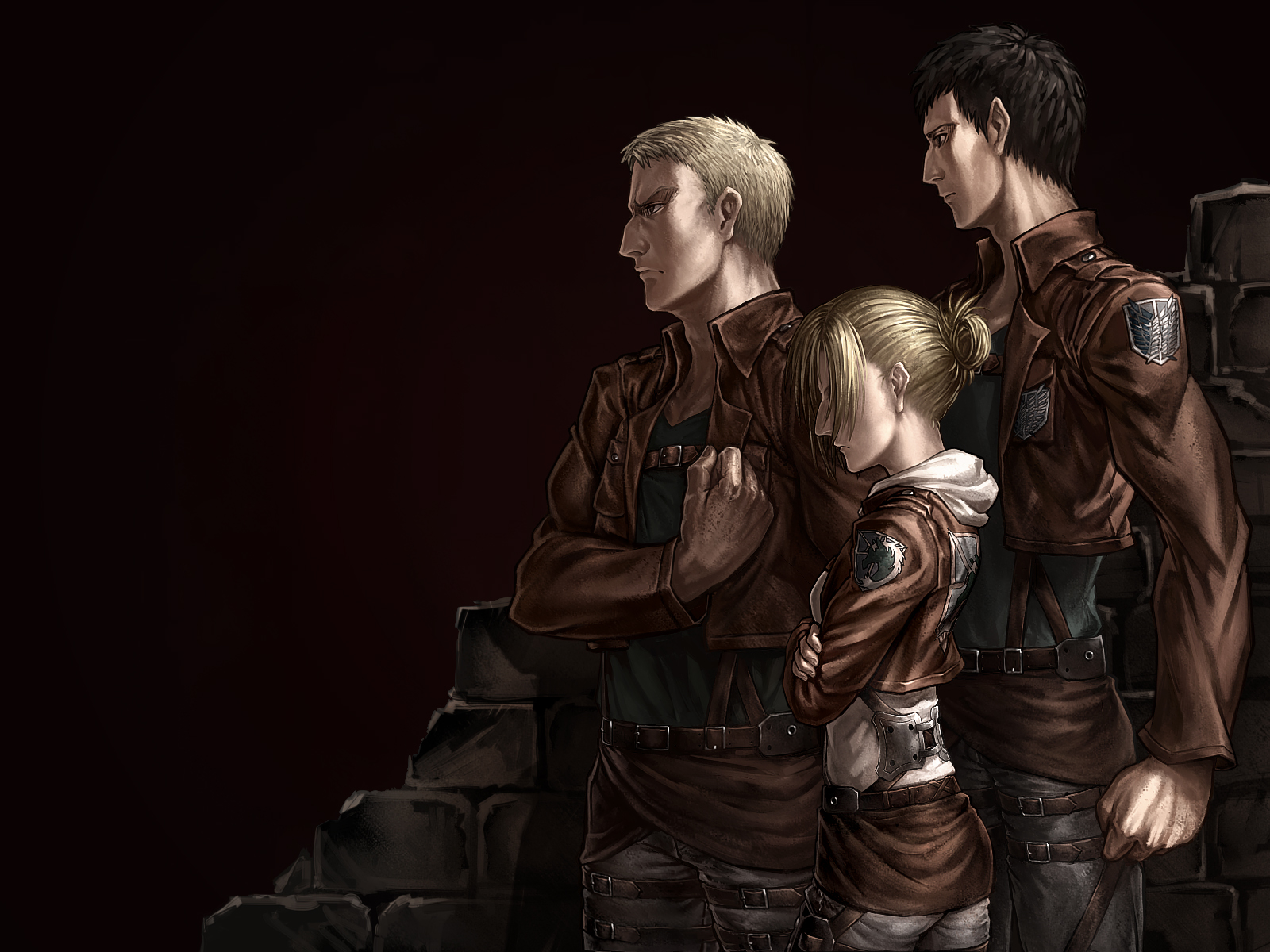 Shingeki no kyojin annie leonhardt bertholt fubar lain (artist) reiner braun shingeki no kyojin wallpaperx1200