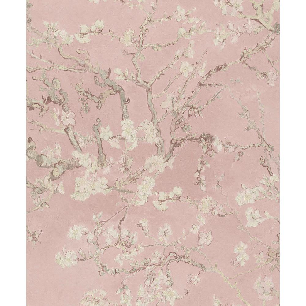 Walls Republic Almond Blossom Bold Floral Wallpaper Blush Pink Paper Strippable Roll (Covers 57 sq. ft.)-R6021 Home Depot