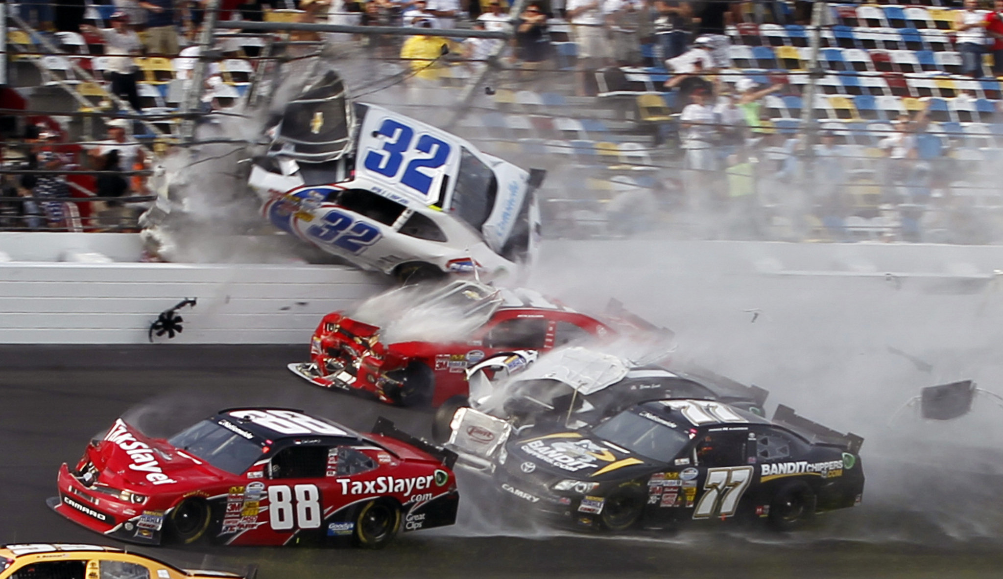 NASCAR Nationwide Series Daytona racing race cars accident wreck track disaster sports stock wallpaperx1183