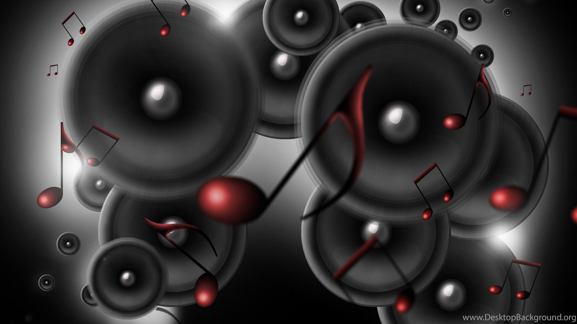 Music Speakers Sound Digital Art Wallpaper Desktop Background