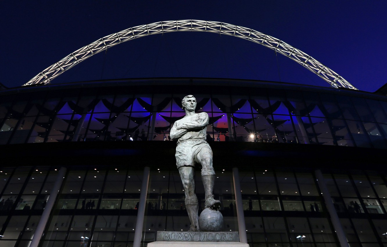 Wallpaper football, London, monument, statue, Bobby Moore, Wembley stadium image for desktop, section спорт