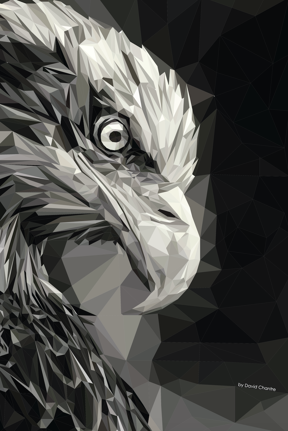 Eagle portrait made in illustrator, about 3k polygons.*sorry for the tags :) #marketing #googlesearch #webt. Geometric art animal, Geometric art, Illustration art
