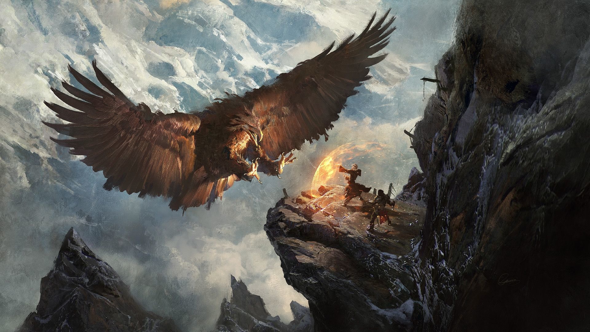 Eagle, fantasy, warrior, art wallpaper, HD image, picture, background, fce1a0