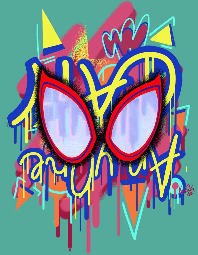 spider man into the spider verse no expectations graffiti wallpaper