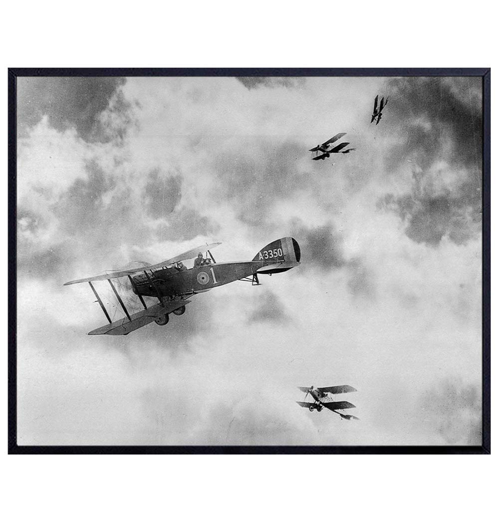 WW1 Airplane Gifts Air Force Gifts War 1 Planes Picture Photo Wall Art Decor