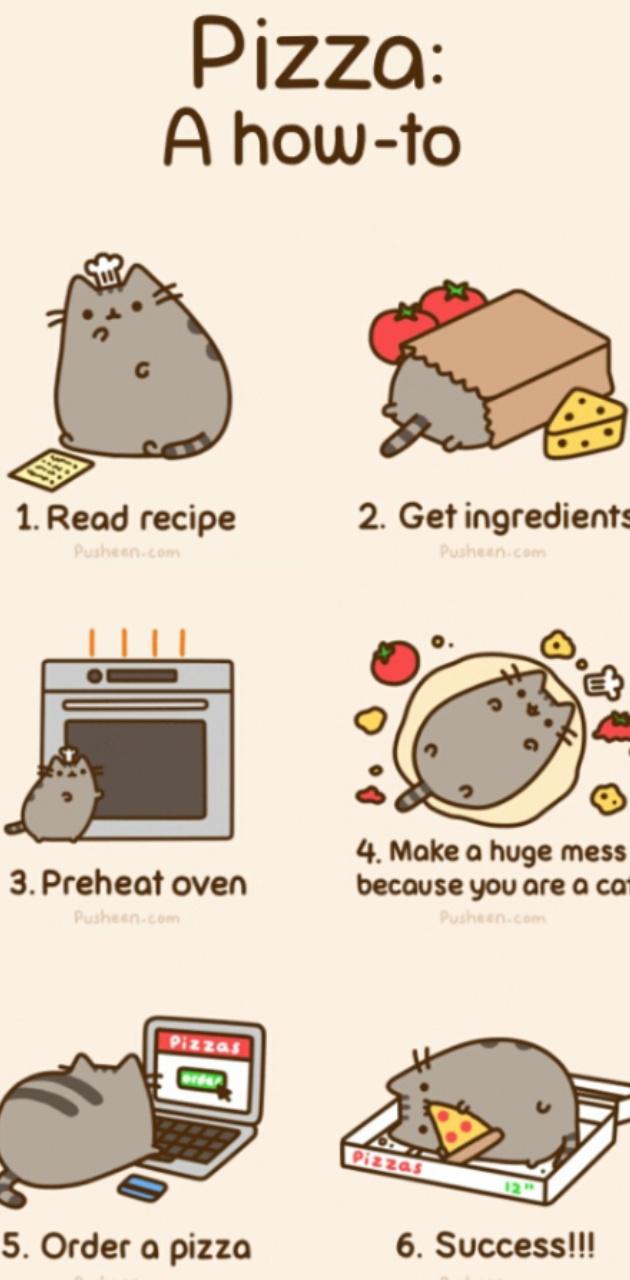 Pusheen pizza wallpaper