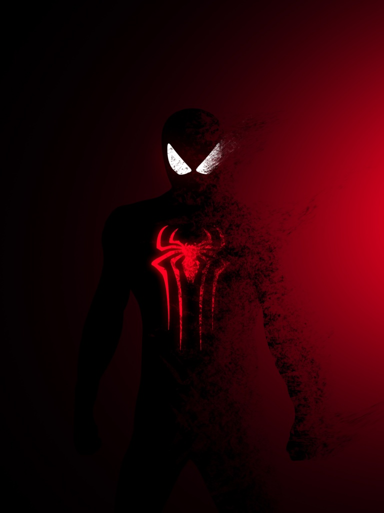Spider Man Dark Red 4K Wallpaper