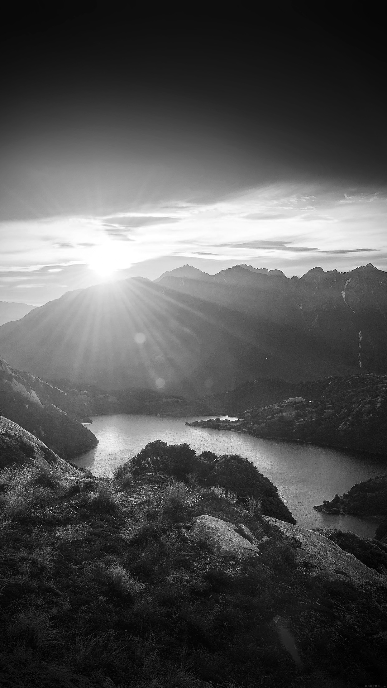 Sunshine Mountain Sky Dark Spring Nature Vignette