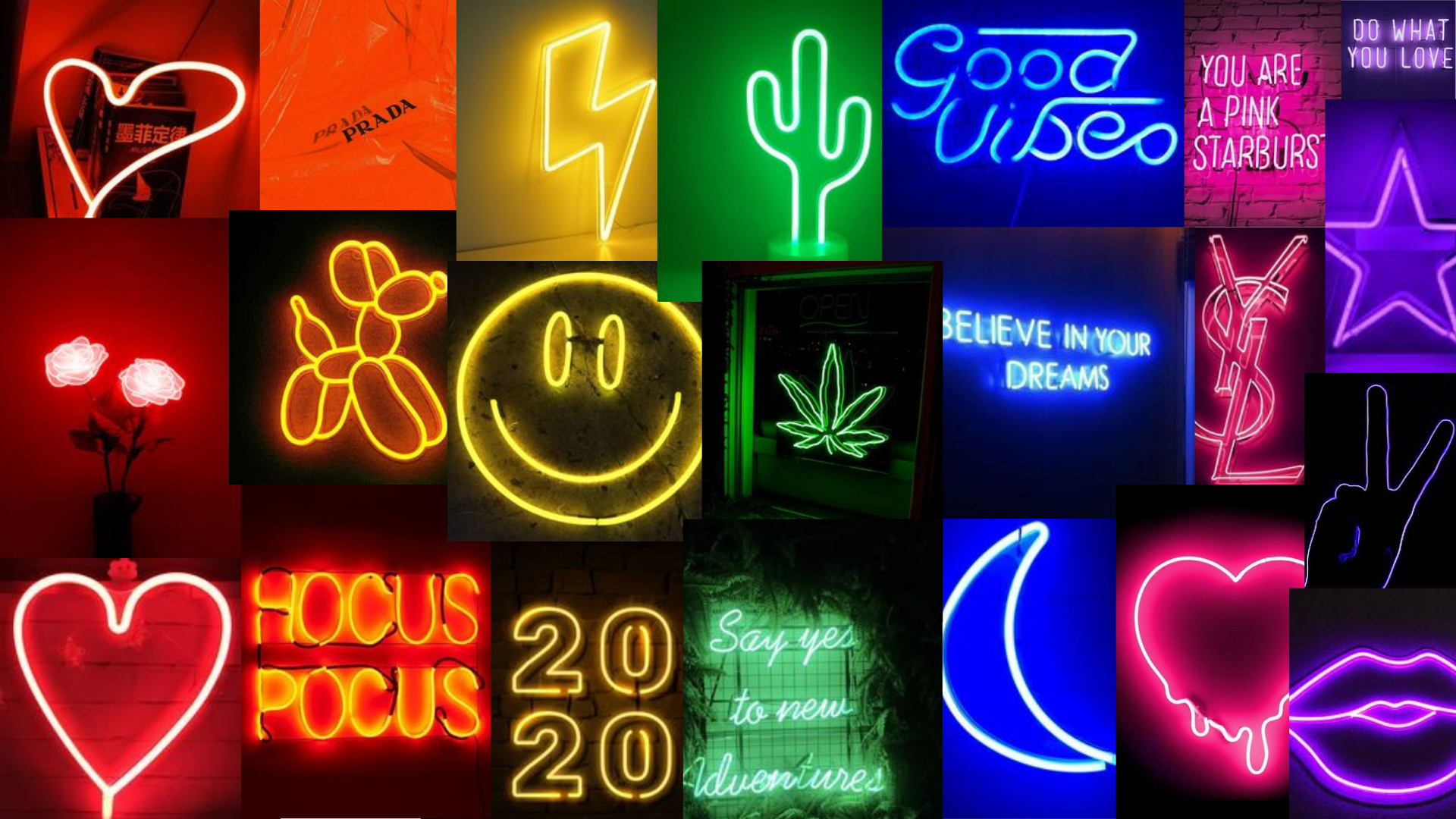 The Best 28 Neon Rainbow Aesthetic Wallpaper Collage