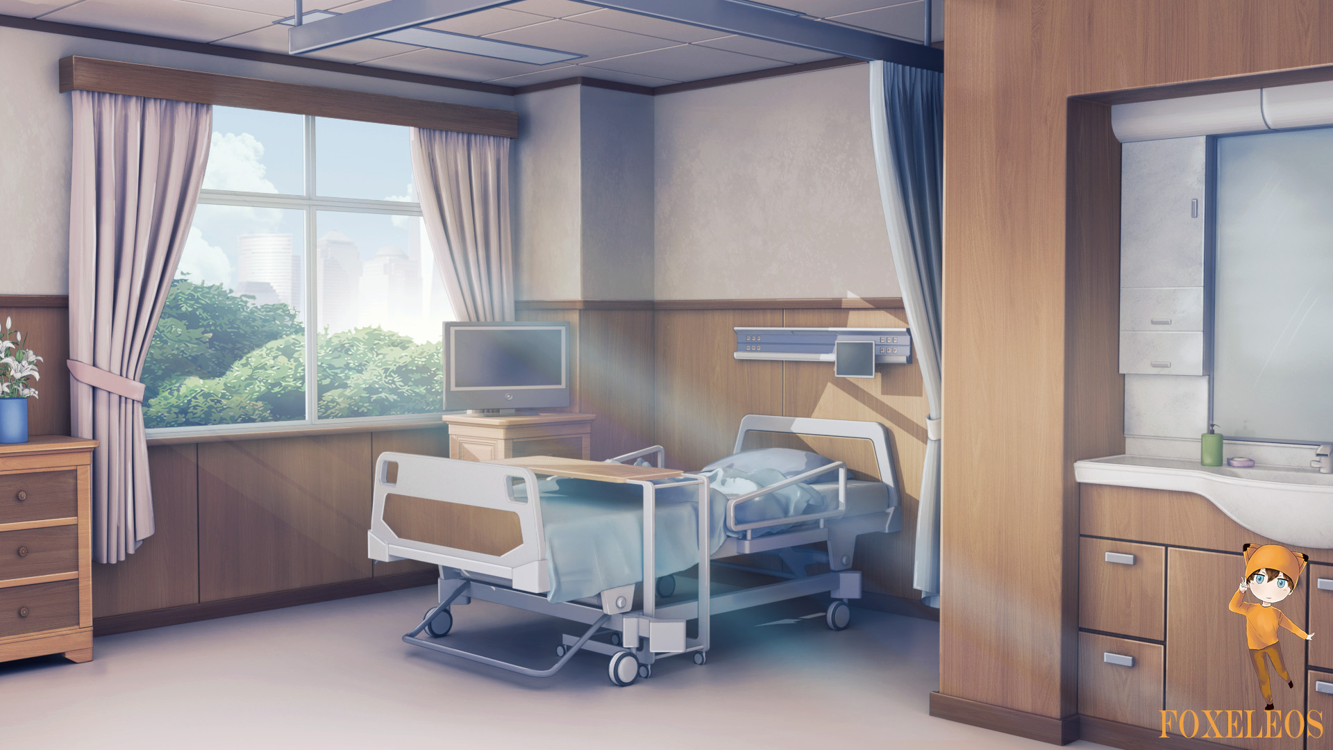Hospital anime background