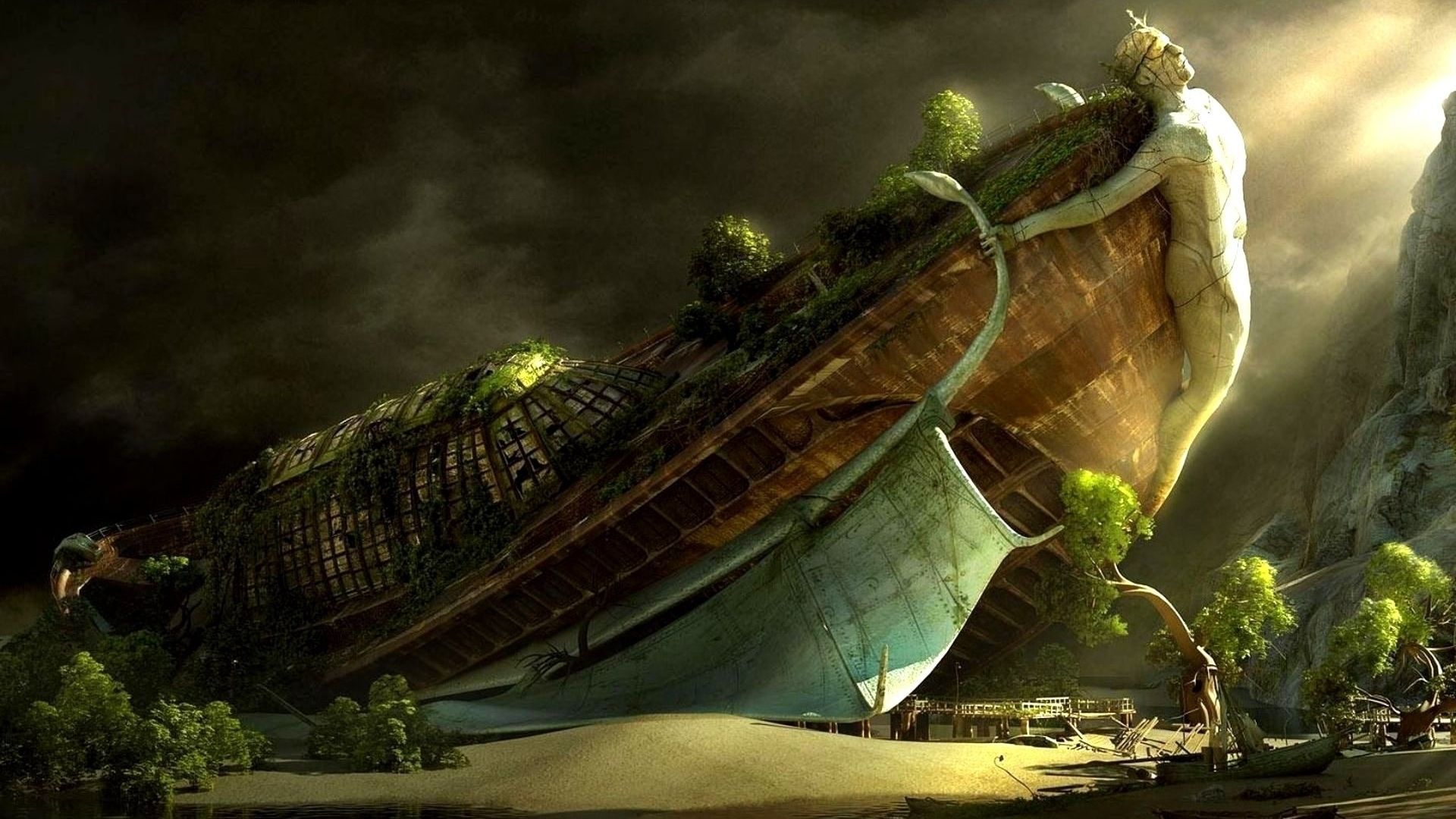 Digital Art Sinking Ship Wallpaper 25159