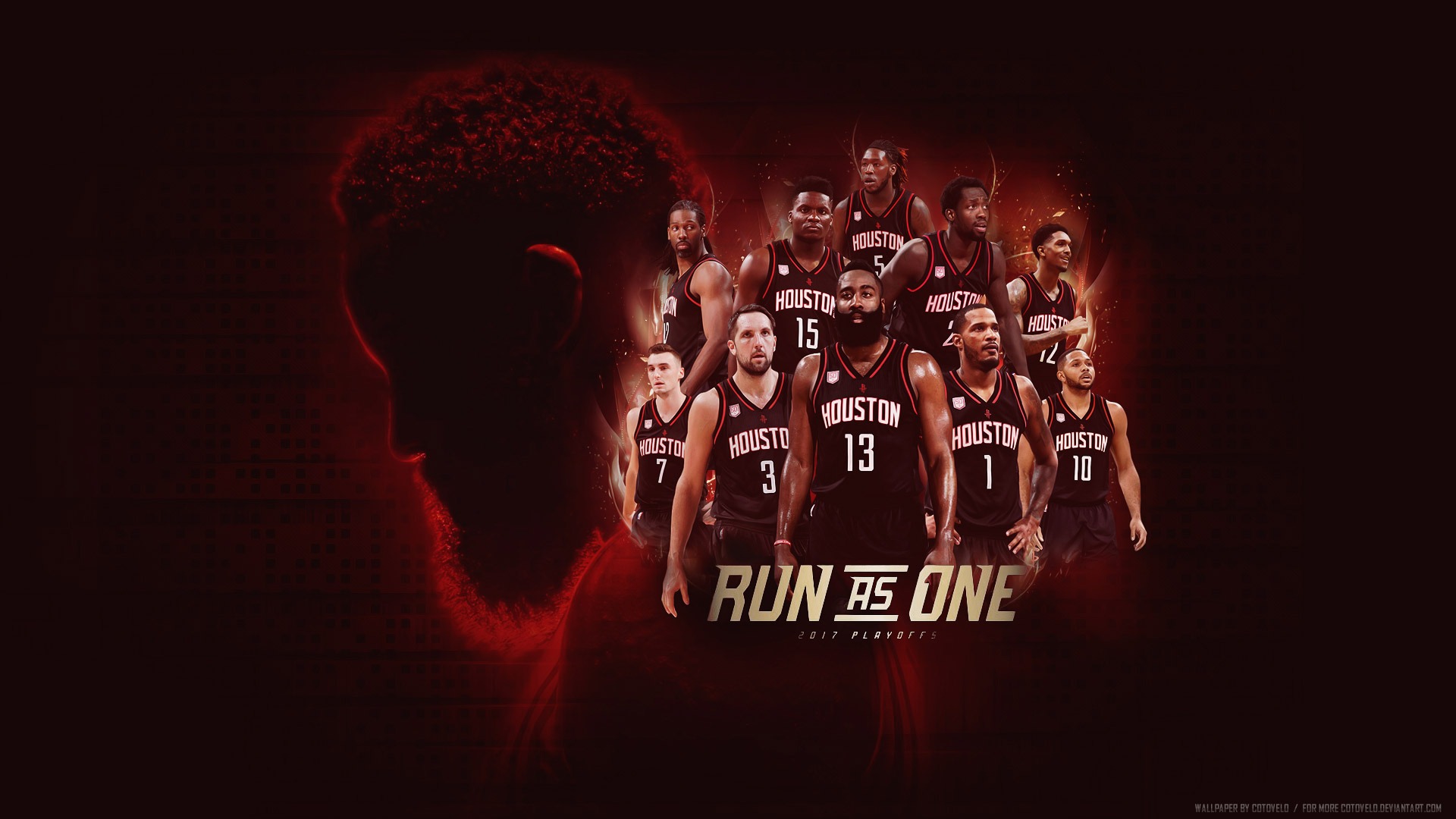 Houston Rockets 2017 NBA Poster Wallpaper