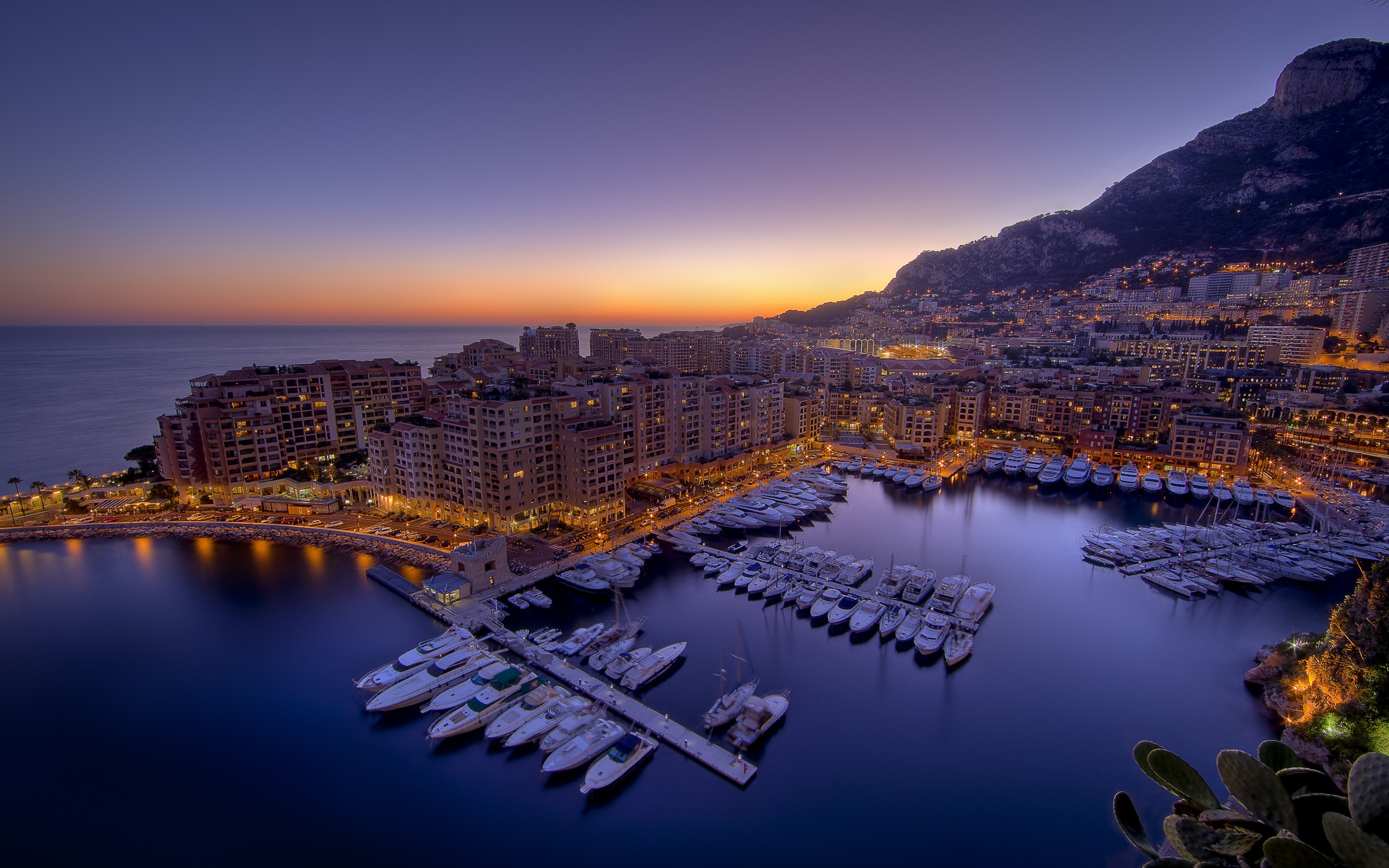 City, bay, monaco, night